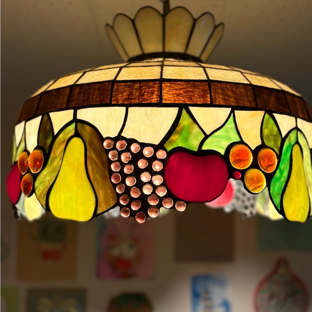 Tiffany Stained Glass Fruit Pendant Light - Picture 3 of 5